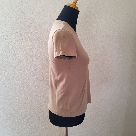 James Perse Crew Neck Tee T-Shirt Top Brown New - Picture 4 of 9